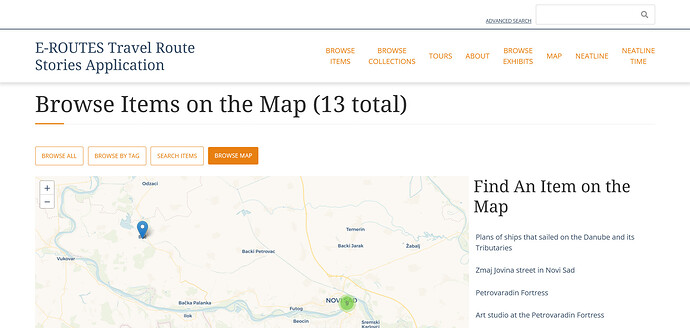 Screenshot 2024-06-28 at 08-01-40 Browse Items on the Map (13 total) · E-ROUTES Travel Route Stories Application (1)